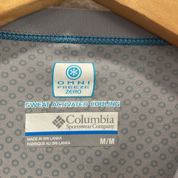Columbia Gray Omni Freeze Zero Sweat Activated Cooling Crew Neck T Shirt Size M - Picture 3 of 7